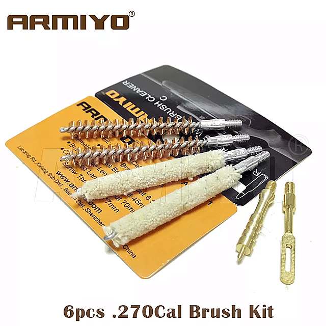 Armiyo- バレル クリーニング 綿棒 ,真ちゅう製のバッグラースレッド8-32 狩猟 用 アクセサリー ,7mm,6ピース/セットガン