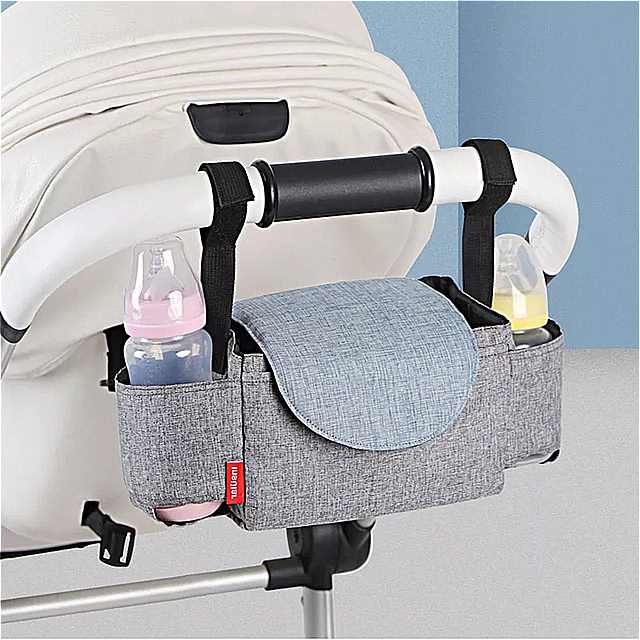 ベビーカー用 防水バッグ おむつ収納オーガナイザー ハンギングバッグ カップホルダー トラベルバッグ ベビーカーアクセサリー