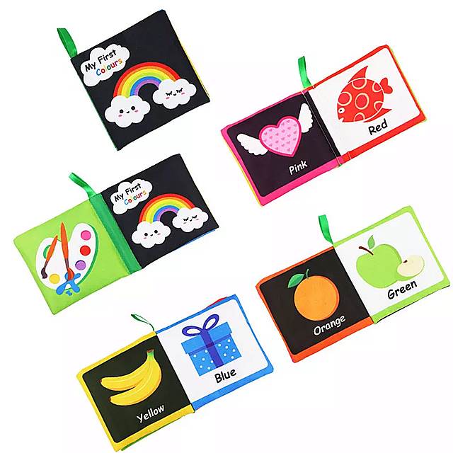 赤ちゃん のための モンテッソーリ 感覚 玩具 黒と白の フラッシュカード 布の本 子供 の感覚 玩具 高コントラストの 視覚的刺激 学習活動