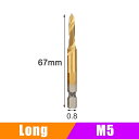 チタンメッキ 六角 シャンク 付きhss ねじ メートル法 ドリル ビット 複合m3m4m5m6m8m101/3/6個