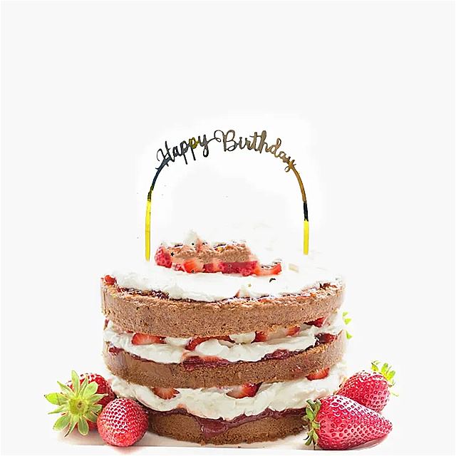 Ins arches お誕生日 おめでとう ケーキ トッパー ゴールデン アクリル バースデー パーティー ケーキ トッパー キッズ パーティー デザート デコレーション ベビー シャワー