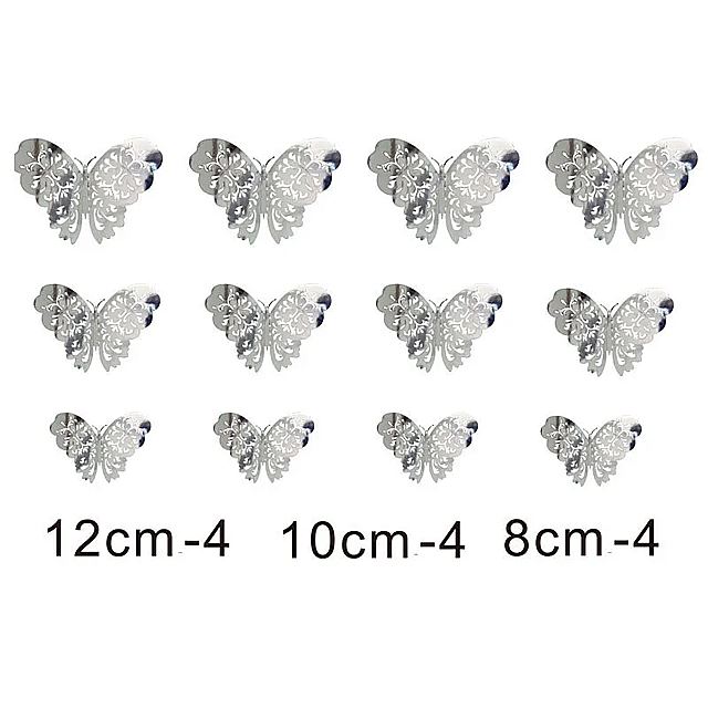 12 ピース/セット 3D 壁 ステッカー 中空 蝶 キッズルーム の 家の壁 の 装飾 diy mariposas 冷蔵庫 ステッカー の 部屋 の 装飾