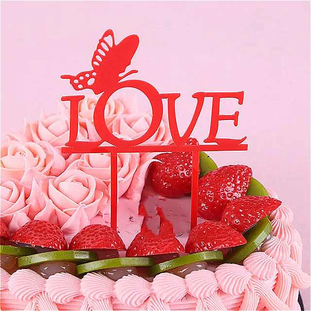 愛 ハッピーバースデー ケーキトッパー ピンクゴールド アクリル 誕生日パーティー 結婚式 のデザートの装飾 ケーキトッパー シャワーののため