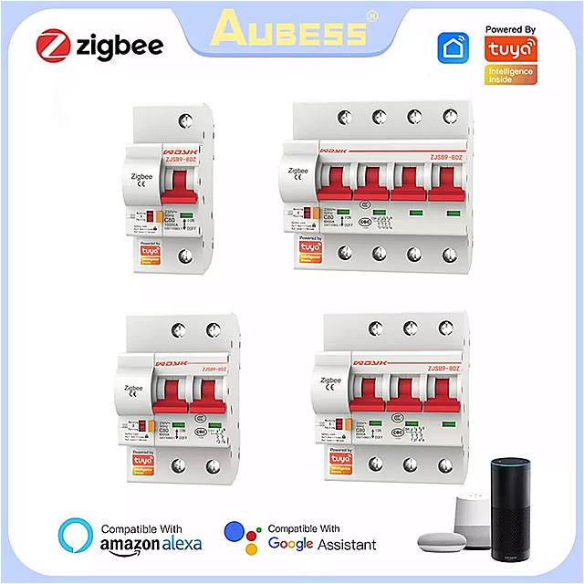 あなたのもの-Zigbee 3.0 スマート サーキット ブレーカ 1p-4p スマート 音声 タイマー スイッチ Tuya alexa Google Home による リモコン