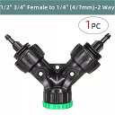 1/2 ''3/4'' 2-in-1メスねじから1/4 ''3/8'' 1/2 ''バーブ2ウェイ4ウェイ シャットオフ コネクタ 庭 散水 カップ リング