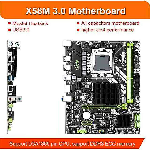 jingsha X58 lga 1366 マザーボード reg ecc サーバー メモリ と xeon プロセッサ