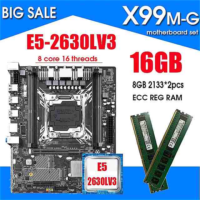 X99M-G マザーボード xeonで設定E5 2630LV3 LGA2011-3 cpu 2 × 8ギガバイト 16ギガバイト2133mhz DDR4 メモリ nvme M.2 スロット