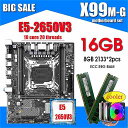 Jingsha X99 マザーボード xeonで設定E5 2650V3 LGA2011-3 cpu 2個 × 8ギガバイト = 16ギガバイト2133mhz DDR4 メモリ と4 銅管 クーラー