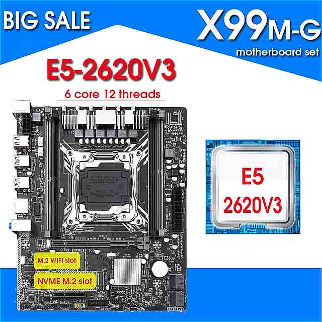 Jingsha X99M-G マザーボード xeonで設定E5 2620 V3 LGA2011-3 cpu DDR4 メモリ M-ATX nvme M.2 wifi