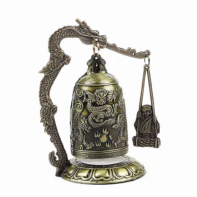 ドラゴンベル クロック 蓮仏 仏教 芸術像 時計 仏教 寺院 真鍮 銅 家の装飾 工芸品decoracion budas