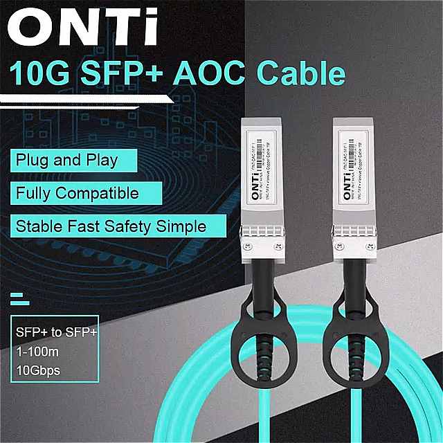 Onti 10g sfp aoc ケーブル -10gbase アクティブ 光学sfp ケーブル Cisco Huawei mikrotik hp intel dellなどの スイッチ