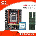 Kllisre X79 マザーボード LGA2011ミニatxコンボE5 2620 V2 cpu 4個のx 4 ギガバイト = 16 ギガバイト DDR3 1333 ecc メモリ