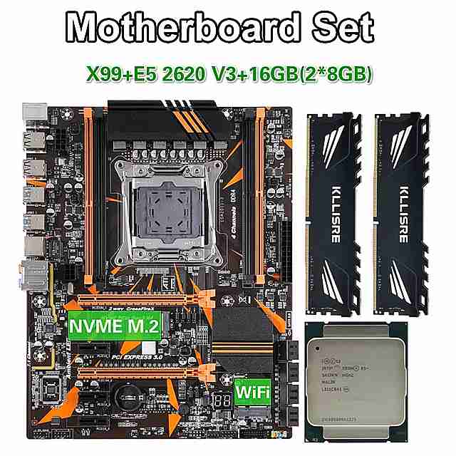Kllisre X99 D4 マザーボード xeonで設定E5 2620 V3 LGA2011-3 cpu 2個 × 8 ギガバイト 16 ギガバイト 2666mhz DDR4 メモリ