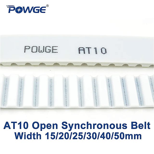 Powge-台形pu ベルト 15/20/25/30/AT10-15/50mm ポリウレタン鋼 AT10-20 AT10-25