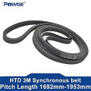 1pcs Powge 3メートル タイミング ベルト ピッチ 長1692/1791/1800/1863/1905/1953ミリメートル 幅 6-30ミリメートル1692-3メートル/1791-3メートル/1800-3m/1905-3m/19(2)