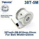1pcs Powge アーク HTD 5 メートル 38 歯 同期 タイミング プーリー ボア 8/10/12/14/15 /16/17/18/19/20/25...