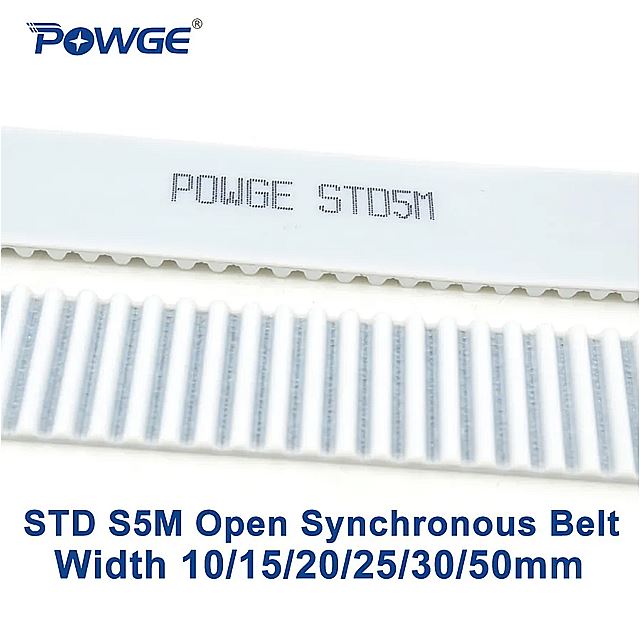 POWGE アーク PU 白 STD STS S5M オープン タイミング ベルト S5M-15mm 幅 10/15/20/25/ 30/50 ミリメ..