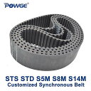 POWGE S-歯 STD S5M S8M S14M 同期 ベルト ピッチ 5 ミリメートル 8 ミリメートル 14 ミリメートルのすべての種類 STS の S5M S8M S14M タイミング ベルト