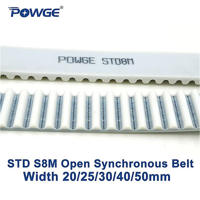 POWGE PU 白 STS/STD S8M オープンタイミング ベルト S8M-40mm 幅 20/25/30/40/ 50 ミリメートルポリウ..