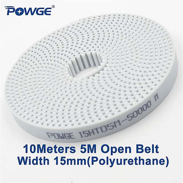 POWGE 10 メートルの Pu 白 HTD 5 メートルオープンタイミング ベルト 5 M-15 ミリメートル幅 15 ミリ..