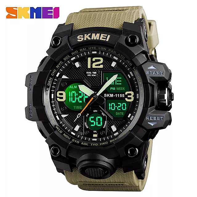 Skmei最高級 ミリタリーアーミー メンズ クォーツデジタル 防水 時計 男性 relogios masculino 腕時計 0