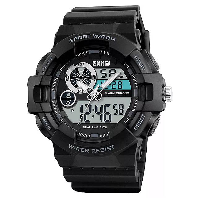 スポーツ腕時計 デジタルミリタリークォーツスポーツ Led 防水 腕時計 男性 デュアル表示レロジオ Masculino