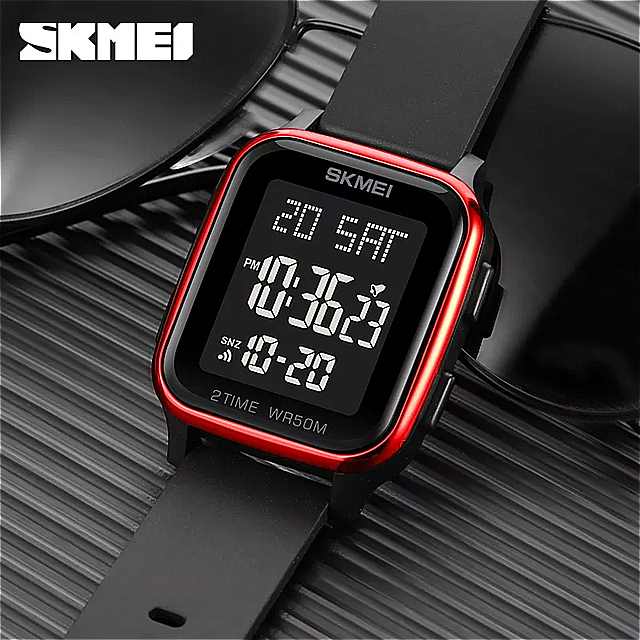 SKmei- 男性 と 女性 のための2時間 デジタル時計 LEDディスプレイとクロノメーターを備えた 防水 時計 スポーツに最適