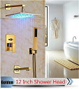 浴室 led ライト 降雨 シャワー セット ハンドヘルド スプレー 真鍮 浴槽 スパウト 風呂 シャワー ミキサー 蛇口 壁の色の変更