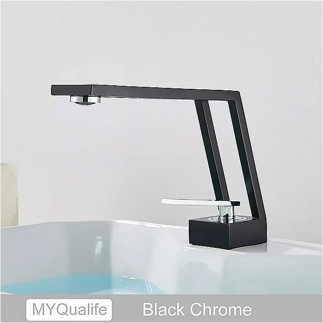 Myqualife- 真ちゅう製 の シンク の 蛇口 温水 と 冷水 の シングル ハンドル 付きの 洗面器 の 蛇口 0