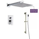 天井 マウントバス シャワー セット 単一の ハンドル Handshower と回転で 3 機能 シャワー ミキサー タップ 浴槽 スパウト