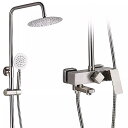 起毛 ニッケル バス シャワー 蛇口 セット シングル レバー 降雨 8 " シャワー ヘッド Handshower スイベル スパウト シャワー システム 0