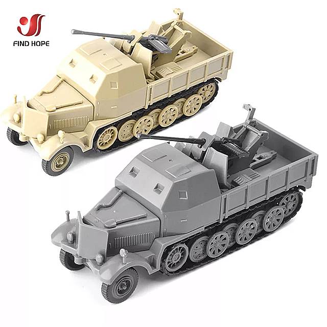 1/72 4D sd。KFZ.7/2 ハーフトラック 組み立てる 対空装甲 車両モデル 防空 軍事 内蔵ブロック sandpan ゲーム おもちゃ