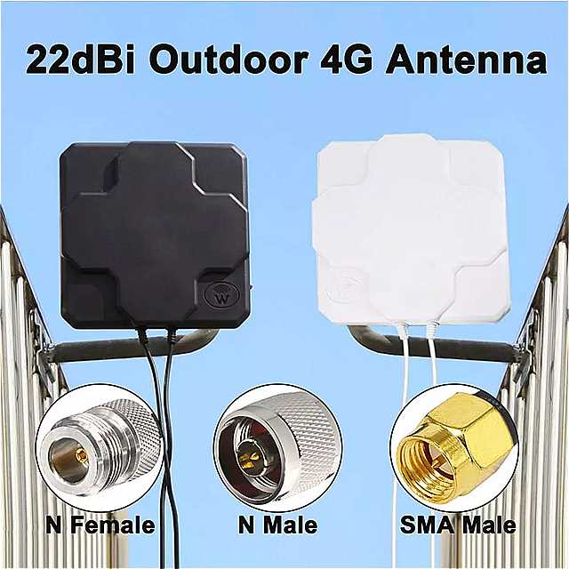 2*22dBi屋外4 4g lte mimo アンテナ デュアル 偏波 パネル 指向性外部antenne nオス/nメス/smaオス30センチメートル ケーブル