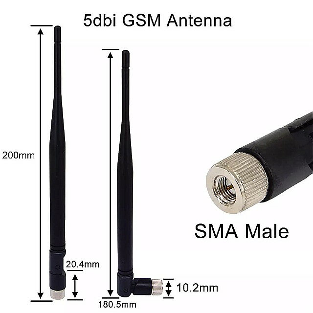 5ピース/ロット 5 dbi GSM アンテナ gsm 824-960Mhz 1710-1990Mhz SMA オス アダプタ コネクタ