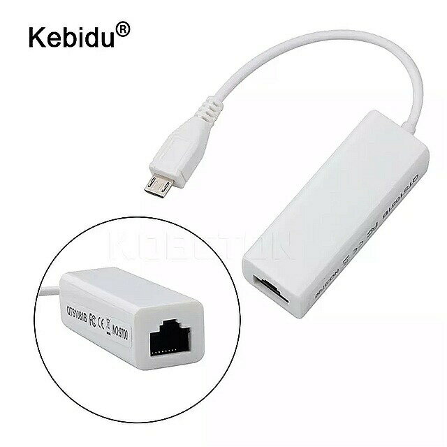 Kebidu 10/100 マイクロ usb 2.0 オス イーサネット 5 ピン RJ45 ネットワーク lan アダプタ カー ド アンドロイド pc の ラップトップ 錠 windows 用