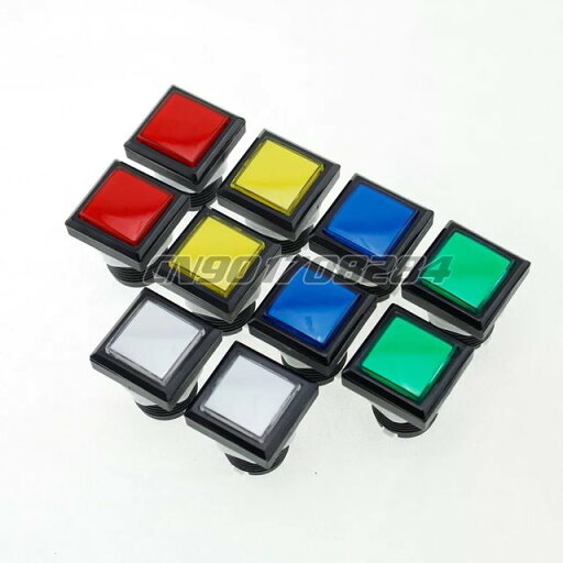 Jamma mame- 照明 付き正 方形 led押し ボタン 10x33x33mm マイクロスイッチ付き 12v アーケード マシン ゲーム 用 Jamma mame- 照明 付き正 方形 led押し ボタン 10x33x33mm マイクロスイッチ付き 12v アーケード マシン ゲーム 用