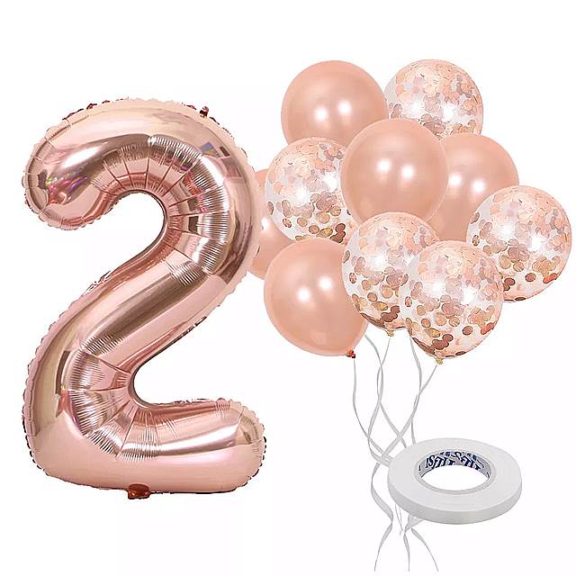ゴールド と ピンク の40インチの数字が付いた 風船 装飾的なシート スパンコール 出生前のパーティー 誕生日 結婚式 子供 用