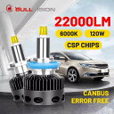 Bullvision H11 led ヘッドライト 22000LM 360度 csp チップ D1S D2S D3S D4S D2H H7 H1 9005 9006 H8 H9 HB3 HB4 canbus エラーなし 120ワット(2)