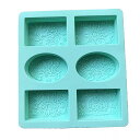 シリコーン 石鹸 モールド 石鹸 作る 3D 6 フォーム オーバル 長方形 石鹸 金型 手作り クラフト 花 浴室 台所 石鹸 金型