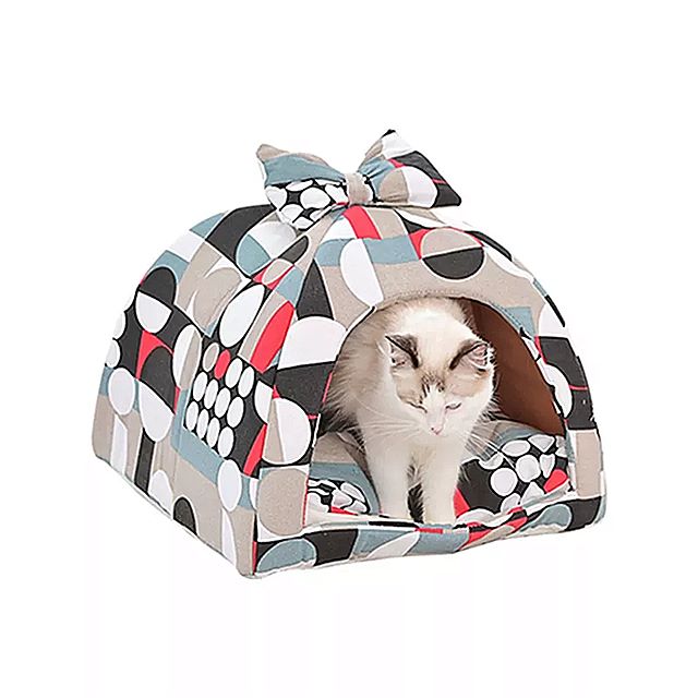 冬 の ペット の ベッド 猫の洞窟 犬 の 寝袋 家 の 装飾 パオの形 猫 巣 0