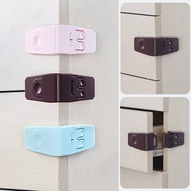 3ピース/ロット ベビー 安全 直角引き出しキャビネットコーナーロック引き出しドアセキュリティ製品の子指プロテクターセキュリティロック