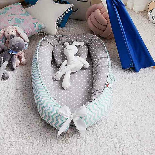 ポータブル ベビー ベッド 枕 付き 折りたたみ式 赤ちゃん 用 新生児 用 綿 ベビー ベッド 付き 85 x 50 cm ポータブル ベビー ベッド 枕 付き 折りたたみ式 赤ちゃん 用 新生児 用 綿 ベビー ベッド 付き 85 x 50 cm