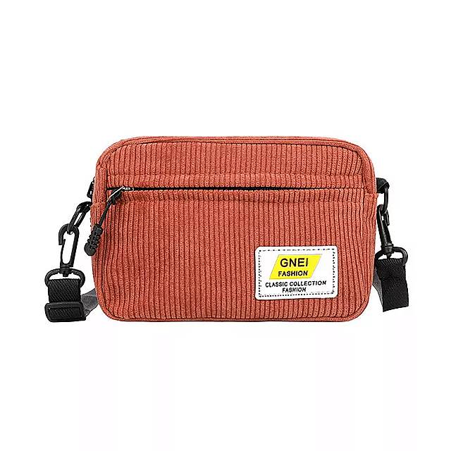 女性用コーデュロイ ミニ ショルダーバッグ キャンバス カジュアル 携帯電話 学生 用