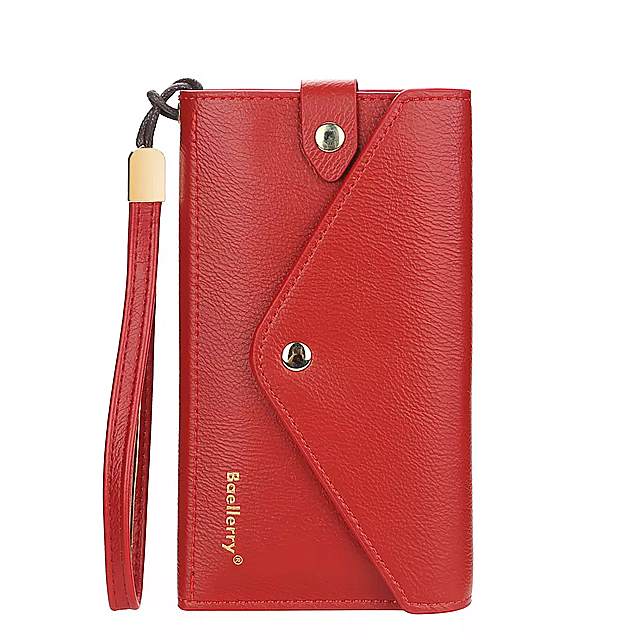 女性ロング ウォレット クレジット /ID カードホルダー ウォレット ファッション PUソフトブラック 財布 女性用 ジッパー ハンドバッグ 携帯電話 バッグ 小銭入れ