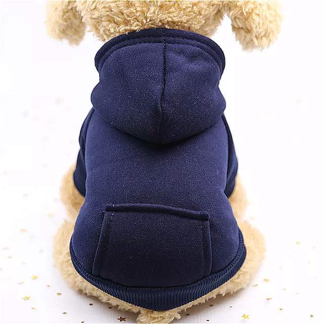 犬用 フード付き スウェットシャツ 冬用 ポケット付き スウェットシャツ 暖かい 犬用 の 綿の服 小さいサイズ チワワ のコート ペット用 の 猫の服