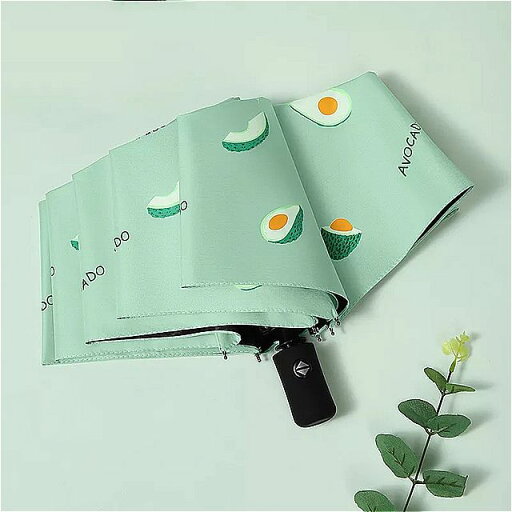 女性用フルーツパターンプリント 折りたたみ 式 UV 保護 防水 ラージサイズ 女性用フルーツパターンプリント 折りたたみ 式 UV 保護 防水 ラージサイズ