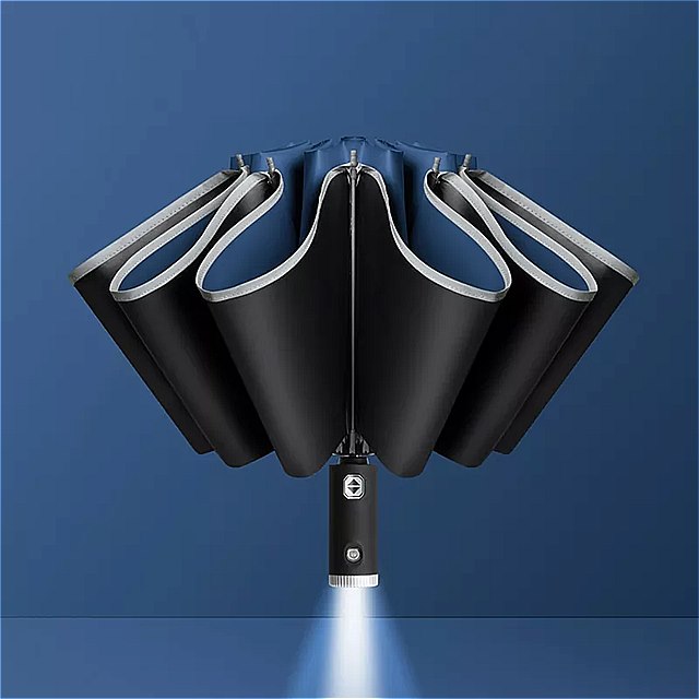 シャオ自動発光 LED 傘 逆十骨男性 ビジネス 光ビニール UV パラソル 太陽と雨バンバーシュート