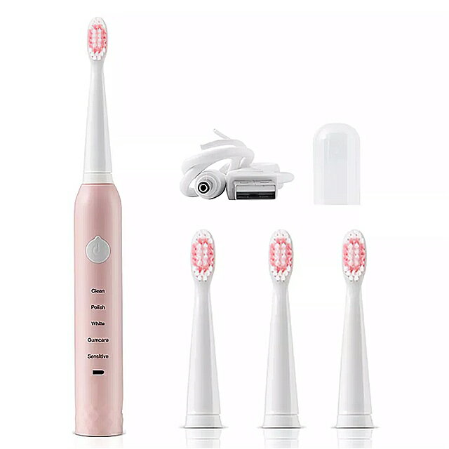 ソニック 電動 歯 ブラシ 大人のための子供スマートタイマー 充電式 美白歯IPX7子供teethbrush 4 ブラシ ヘッド