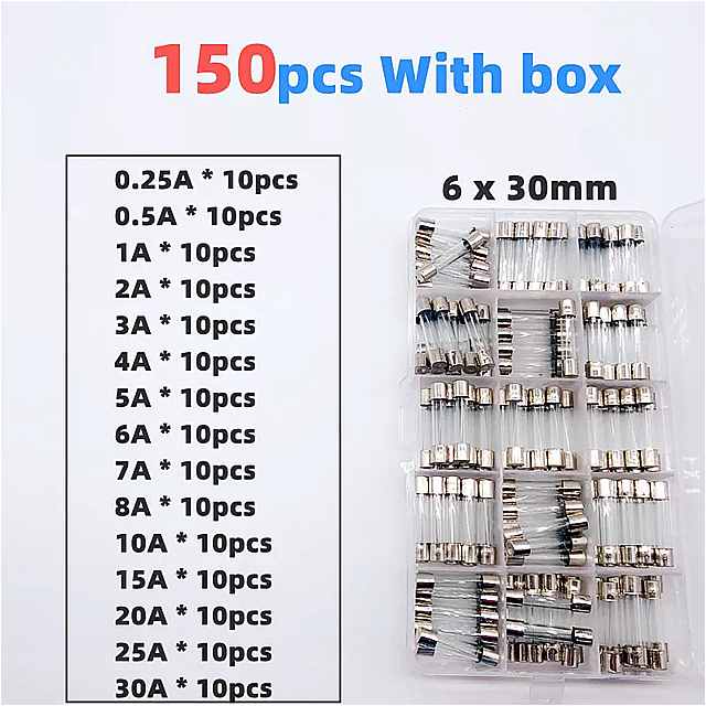 楽天輸入雑貨お取り寄せ Jsame電流 保護 アクセサリ 付き ガラス ヒューズ ボックス 0.25個 0.5 1 2 3 4 5 6 7 8 10 15 20 25 30a 産業/ 家庭用