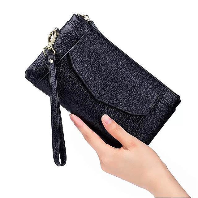 女性 のための 本革の高級ウォレット 超薄型 の 本革のリストバンド クラッチ フェミニンなコイン 小さなロングポーチ
